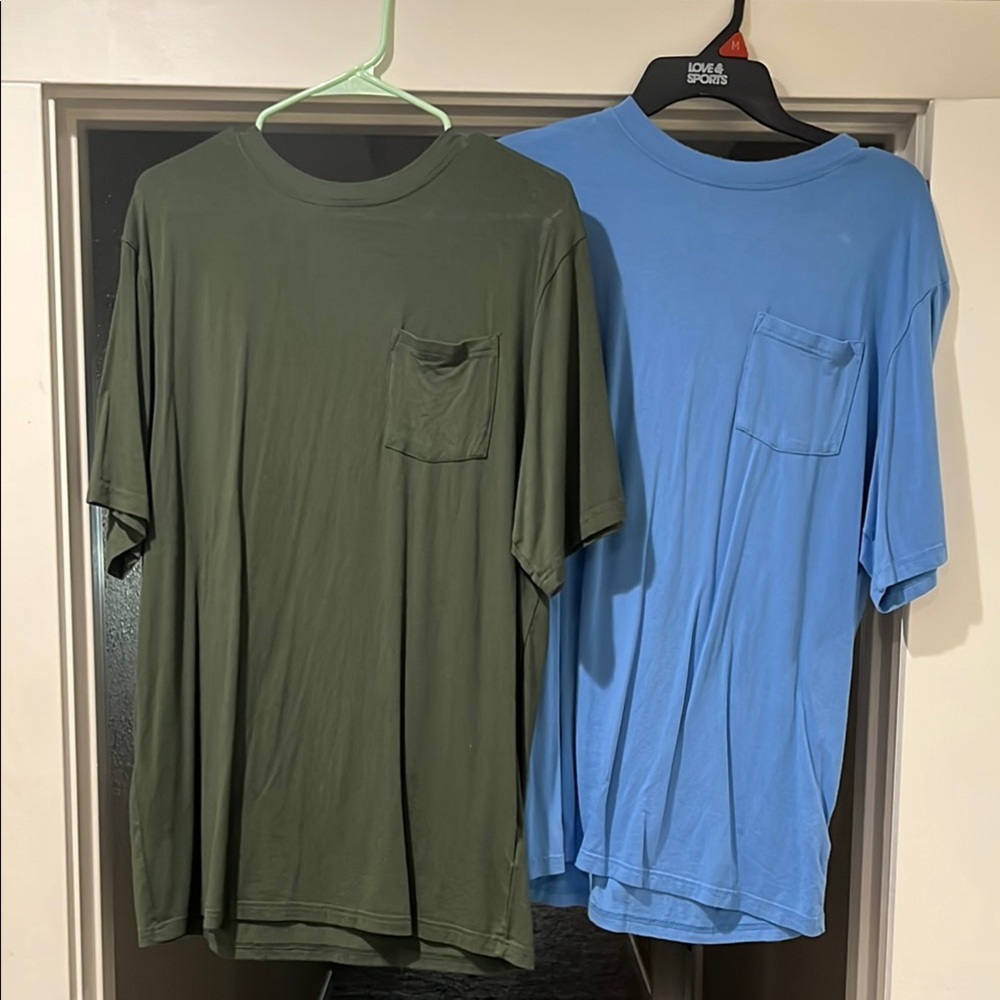Drake Waterfowl Bamboo Men's Green and Blue T-Shirts